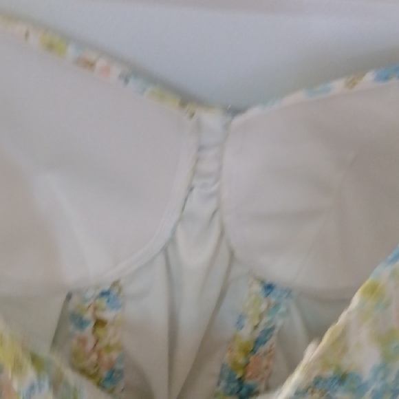 NYC Floral Blouse with Blue, Yellow, and Cream - Picture 8 of 8